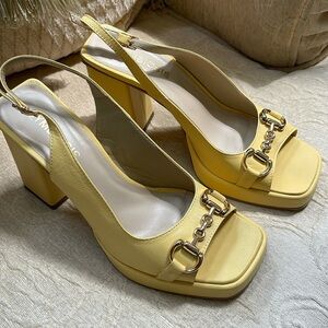 Yellow Women's Slingback Shoes